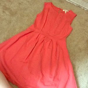 Salmon pleated dress